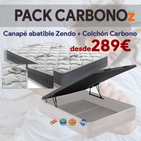 Pack Carbono Zendo: Canapé Abatible Zendo + Colchón Extra Carbono