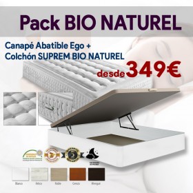 Pack Bio Naturel Ego: Canapé Abatible Ego + Colchón SUPREM Bio Naturel