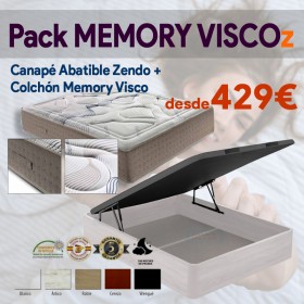 Pack Memory Visco Zendo: Canapé Abatible Zendo + Colchón Memory Visco